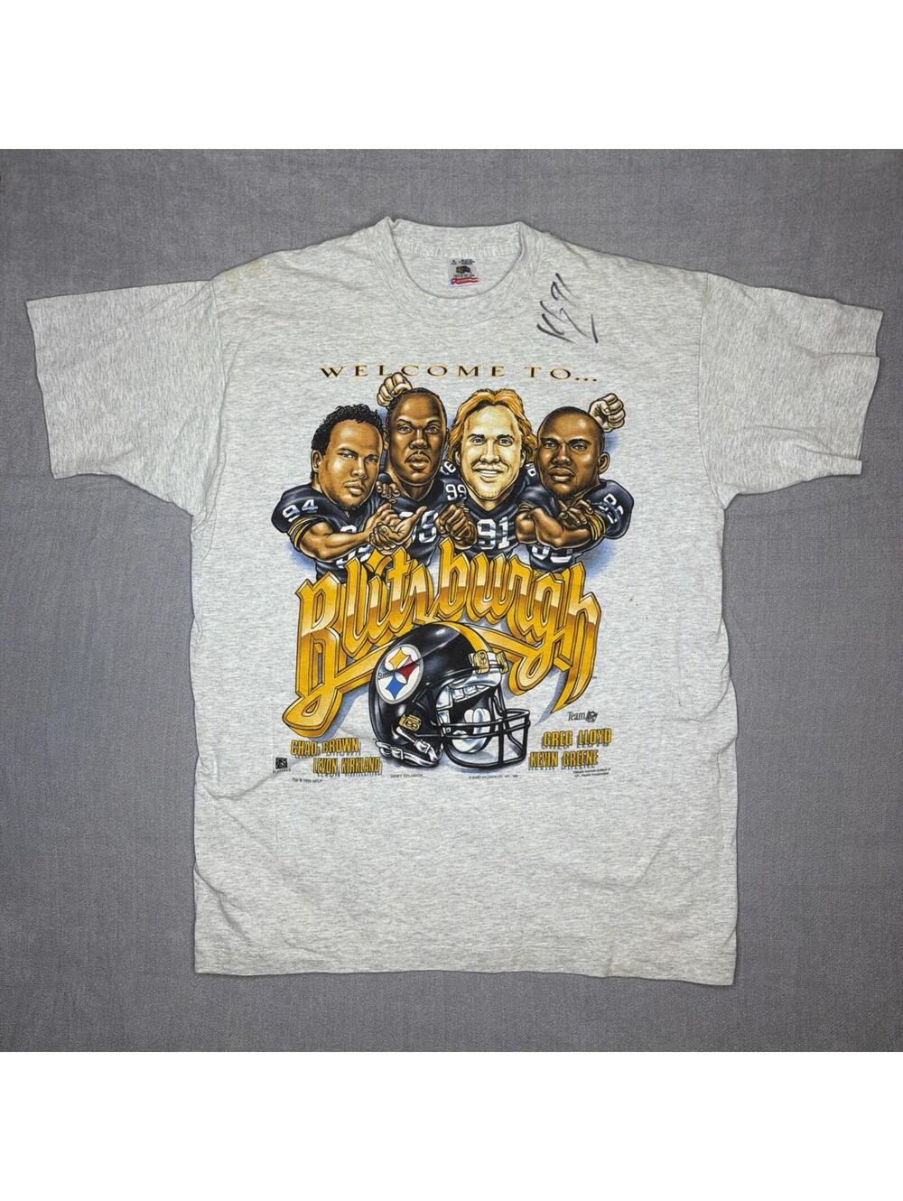 Pittsburgh Steelers XL Caricature Vintage Retro Xplosion Single Stitch SIGNED